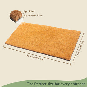 Eco Living coir mat showcases a stylish beige tone for indoor or outdoor entrances.
