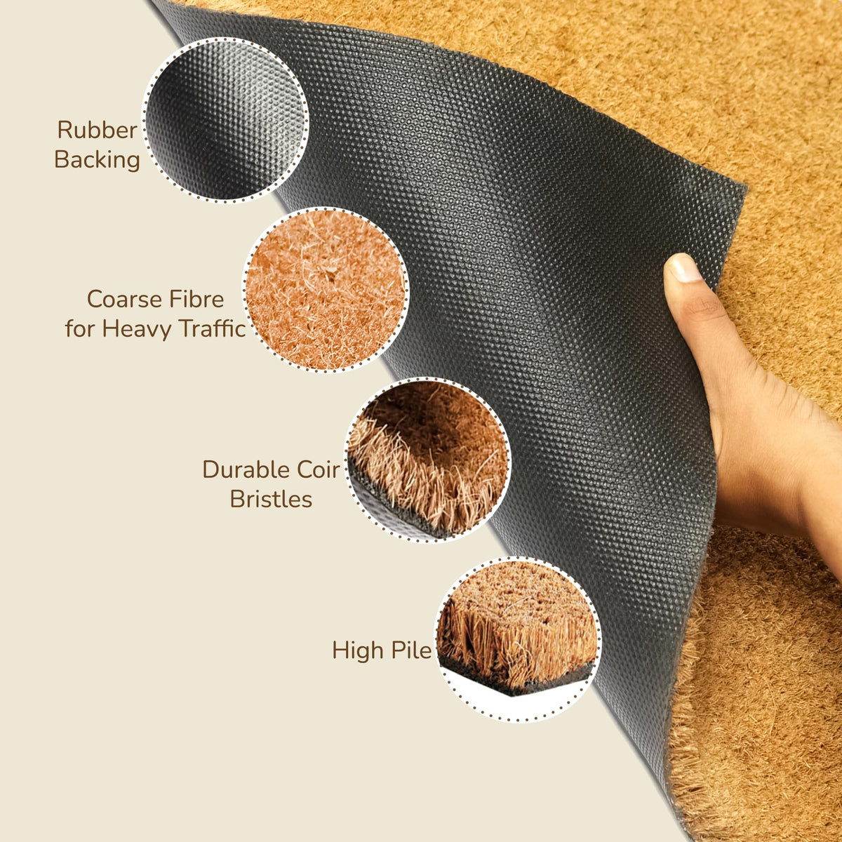 Eco Living indoor-outdoor mat suits versatile placements at home or patio.