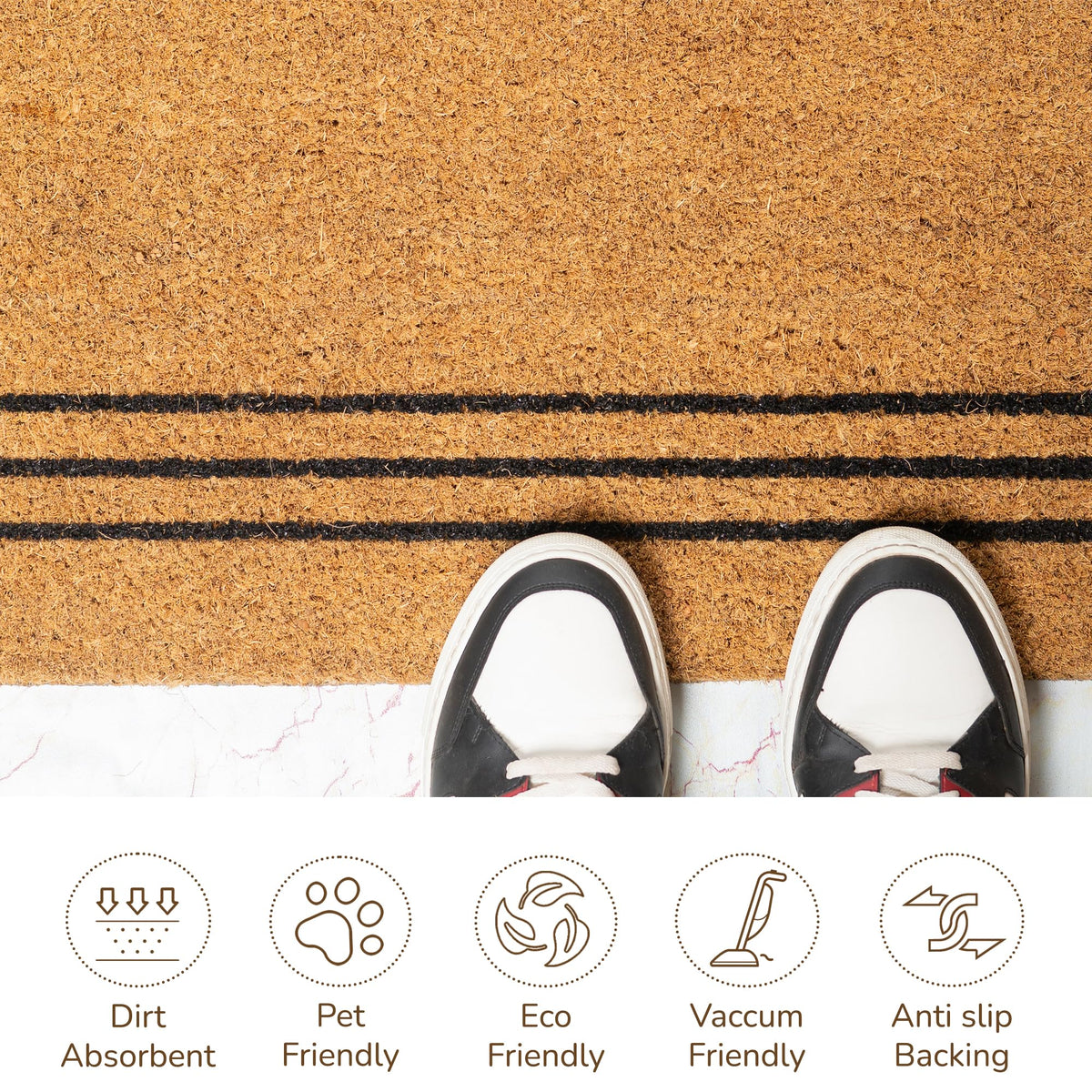 Eco Living Doormat showcases decorative prints to suit farmhouse and modern decors