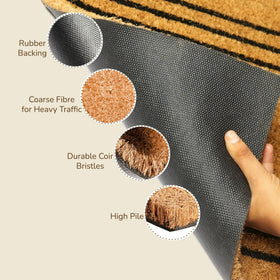Eco Living Coir Doormat scrapes dirt from shoes to keep floors cleaner