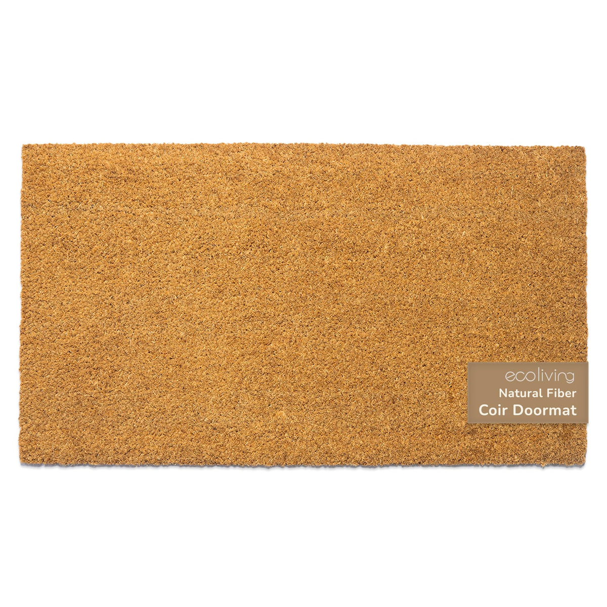 Eco Living welcome doormat in natural coir with non-slip backing for a durable entryway.