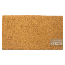 Eco Living welcome doormat in natural coir with non-slip backing for a durable entryway.