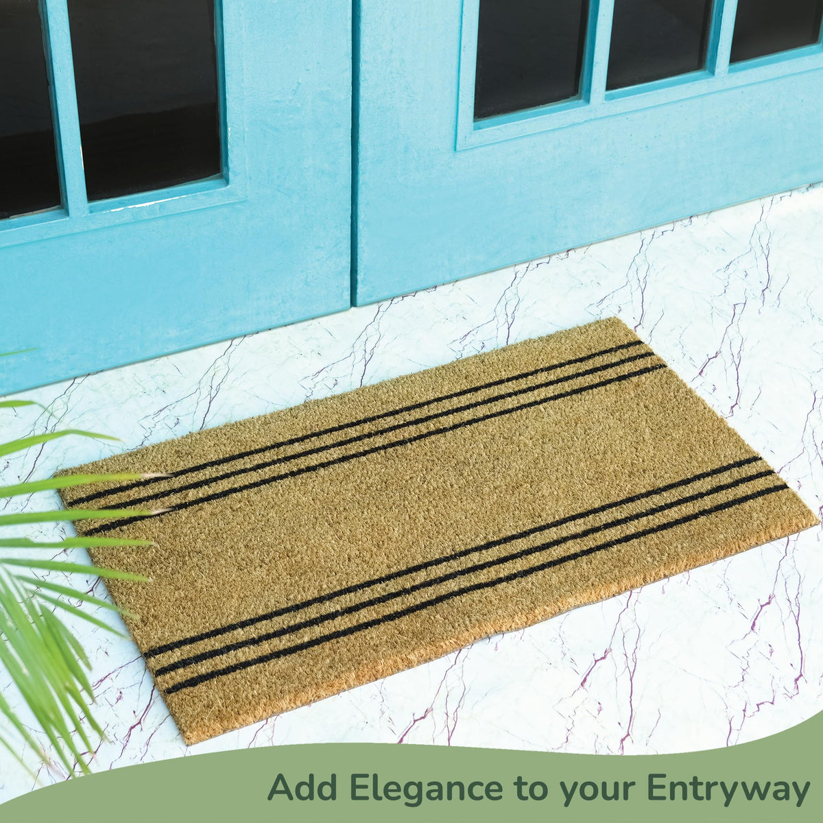 Eco Living 30x17 inch mat fits front doors and entryways