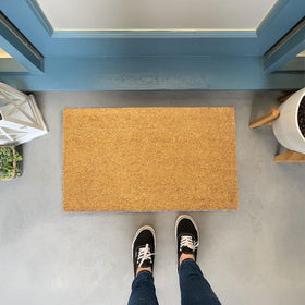Eco Living doormat with decorative prints elevates your front door decor.