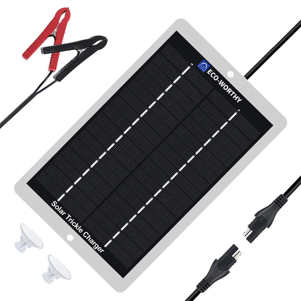 Eco-Worthy 100W ultra-thin solar panel front view for RVs and camping.