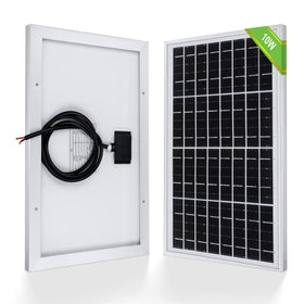 ECO-WORTHY 10W solar panel front view for portable 12V charging.