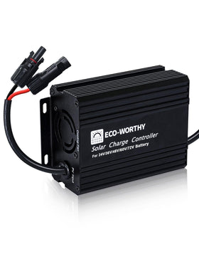 ECO-WORTHY 12A Boost MPPT controller with LED display for quick charging status checks.