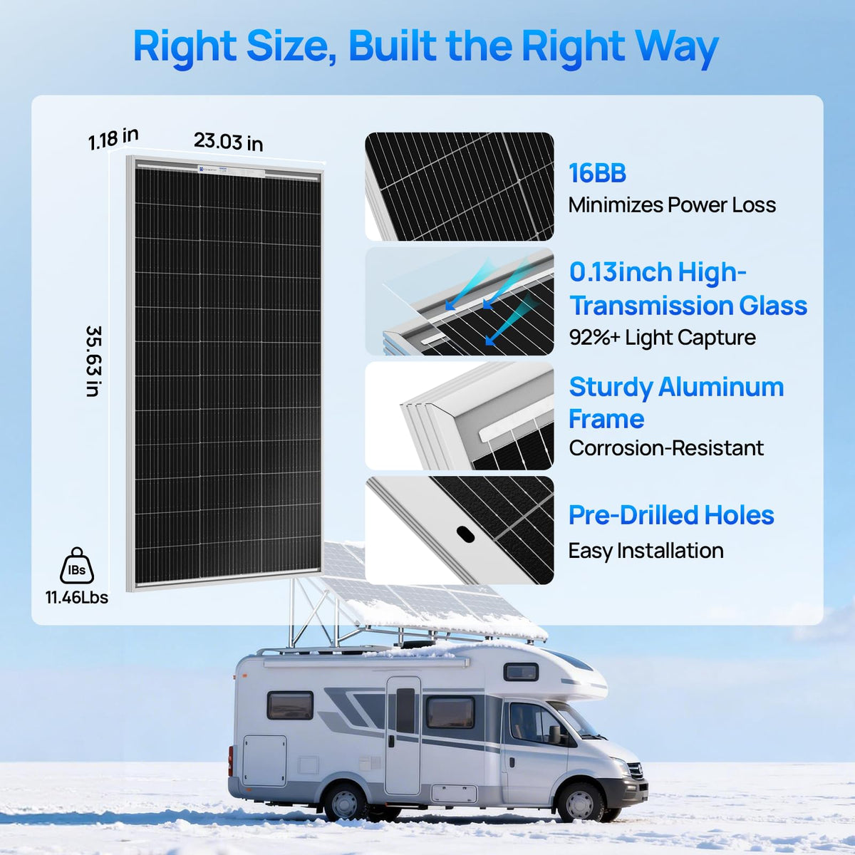 Eco-Worthy 12V/24V compatibility suitable for homes, RVs, boats, and sheds