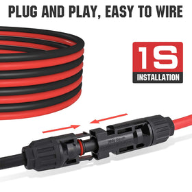 Eco-Worthy rugged cable with 2000+ bend cycles suitable for rooftop use