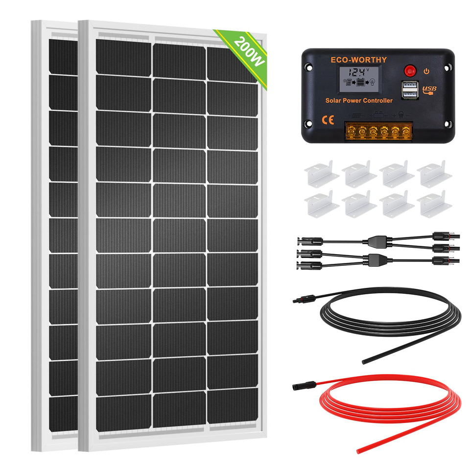 Eco-Worthy 200W mono panel pack for off-grid RV power.
