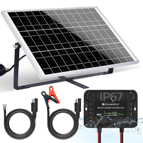 Eco-Worthy 25W 12V solar panel front view for reliable off-grid charging