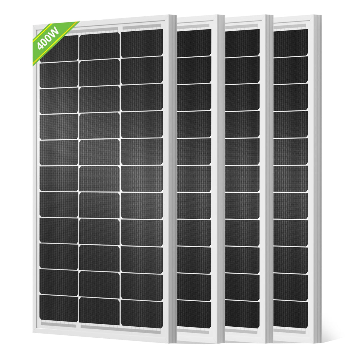 Eco-Worthy 400W solar panel front view showing high-efficiency cells for off-grid power
