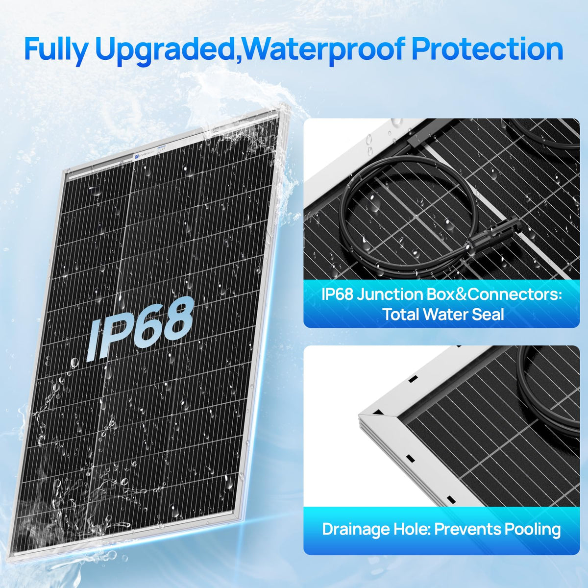 ECO-WORTHY aluminum frame emphasizing durability against wind and corrosion.