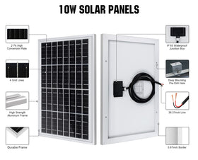 ECO-WORTHY compact panel side view for easy outdoor mounting.