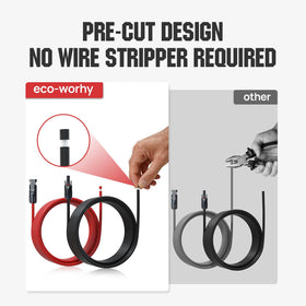 ECO-WORTHY IP67 waterproof solar cable suitable for rain and snow environments