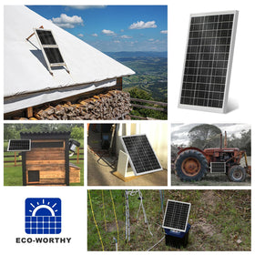 Eco-Worthy solar panel delivers up to 100Wh per day in good sun.