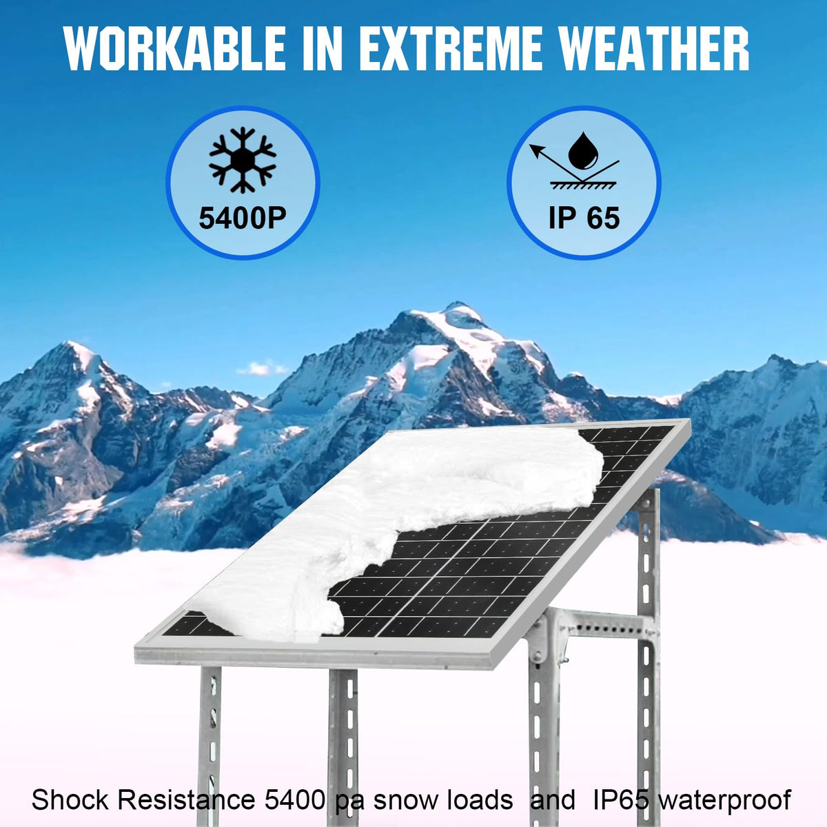 Eco-Worthy solar panel suitable for RVs, cars, boats, and trailers.