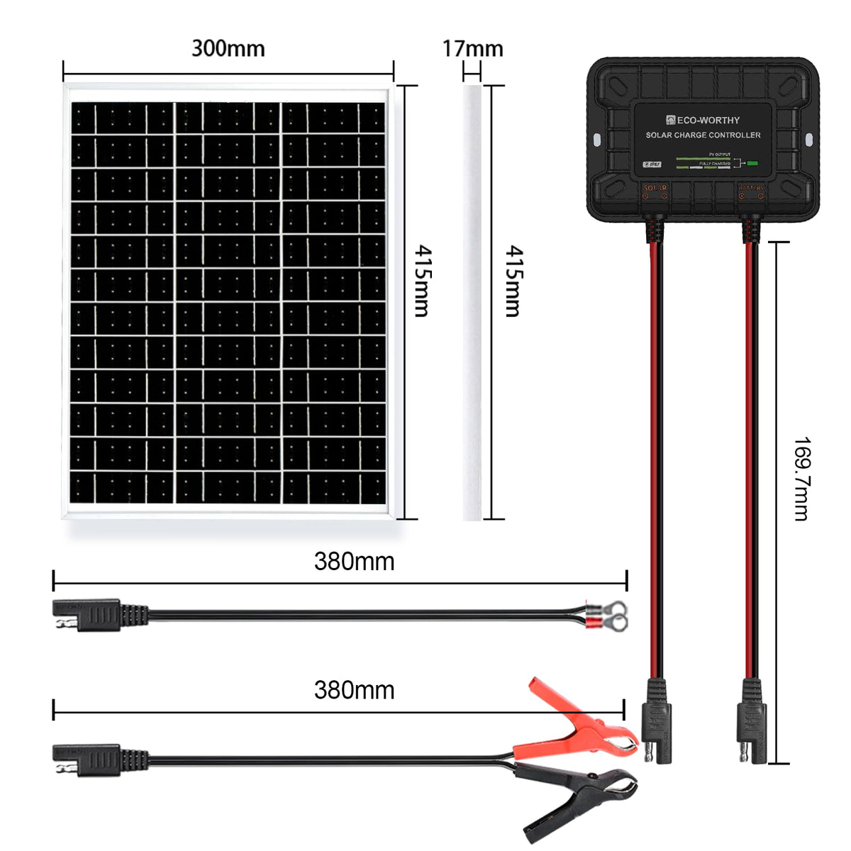 Eco-Worthy weatherproof panel in use for durable charging outdoors