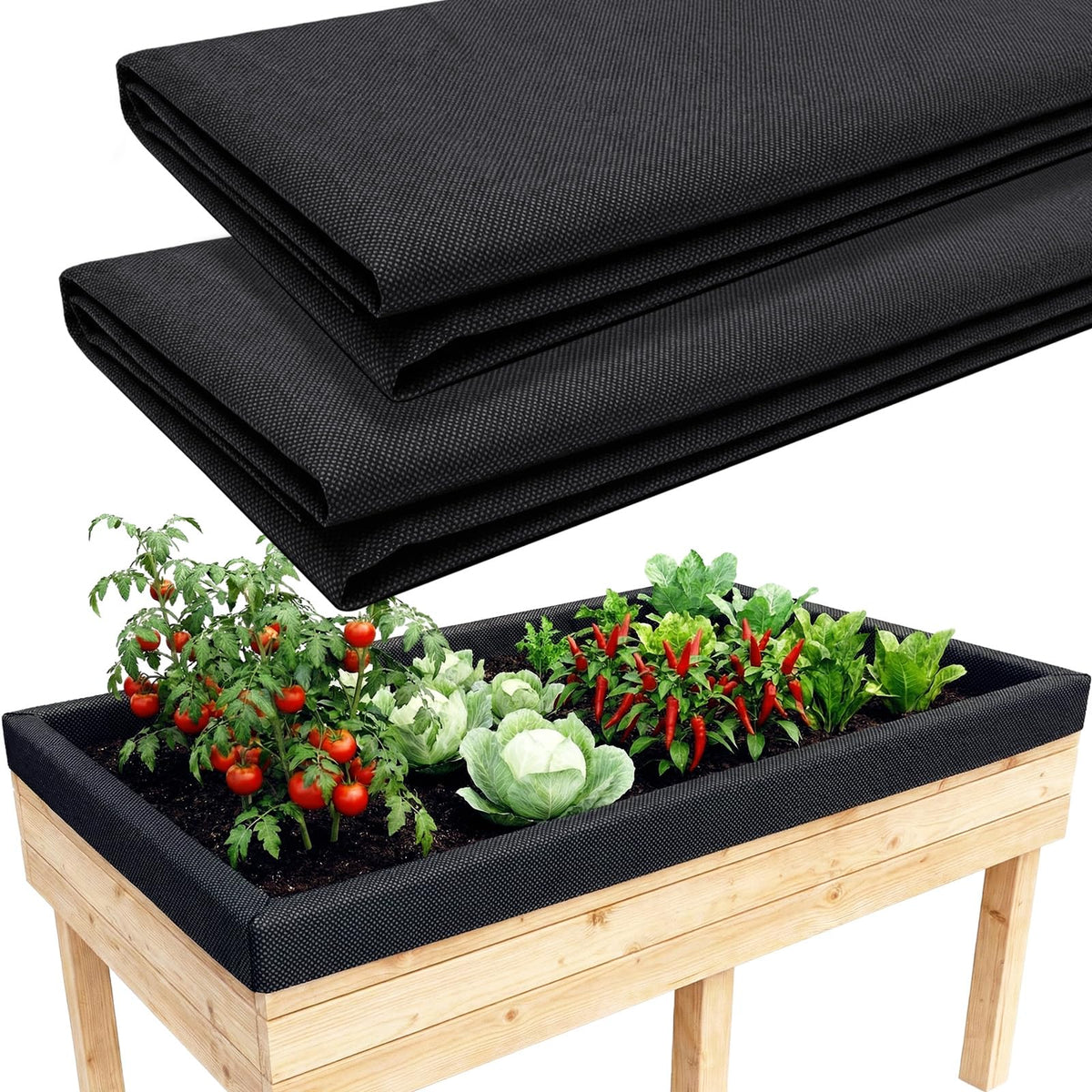 EcoBrisa raised bed liner 63x114 in for large veggie troughs with soil containment.