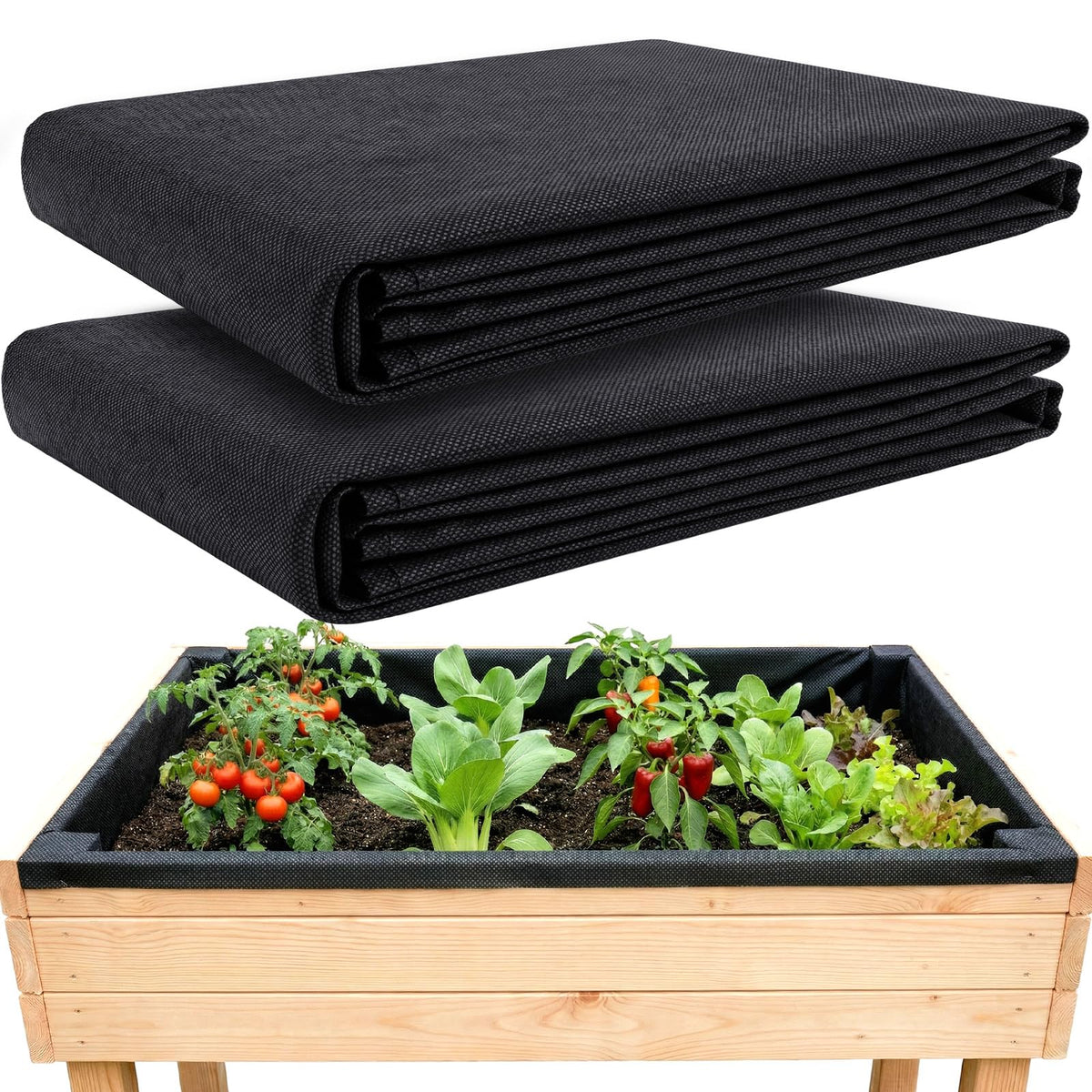 EcoBrisa raised bed liner 63x83in — durable, keeps soil contained for bigger planters