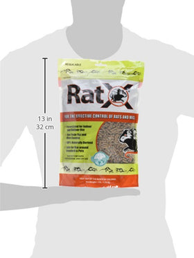 EcoClear RatX 3 lb bag highlights convenient, ready-to-use pest control solution.