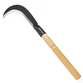 EcoDigiLife Billhook Sickle blade close-up for precise weed cutting and root precision