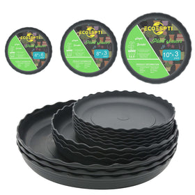ECOESPTI 6-inch plant saucer: durable tray catching drainage to protect surfaces