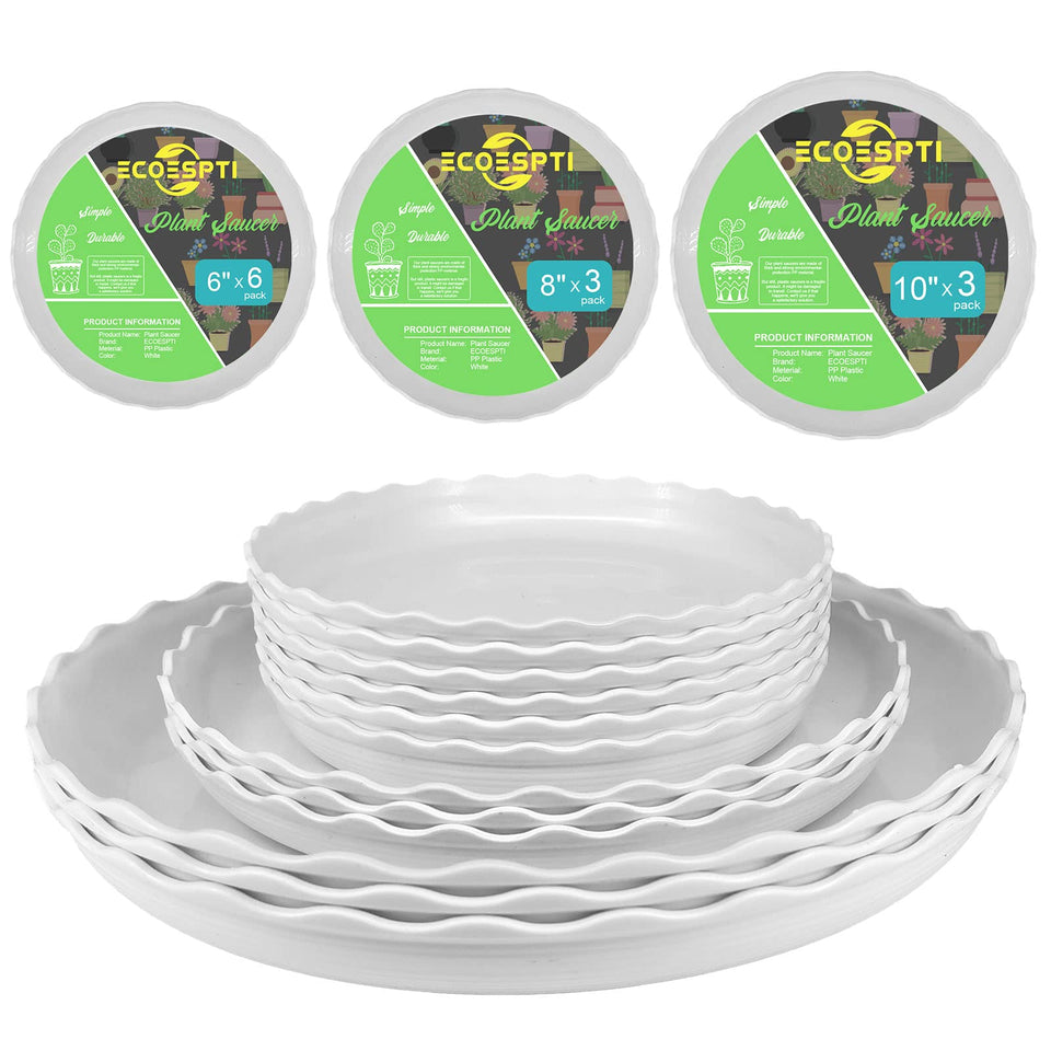 ECOESPTI plant saucer 6-inch catches drainage to protect floors