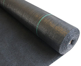 ECOgardener landscape fabric unrolled on soil to block weeds effectively.