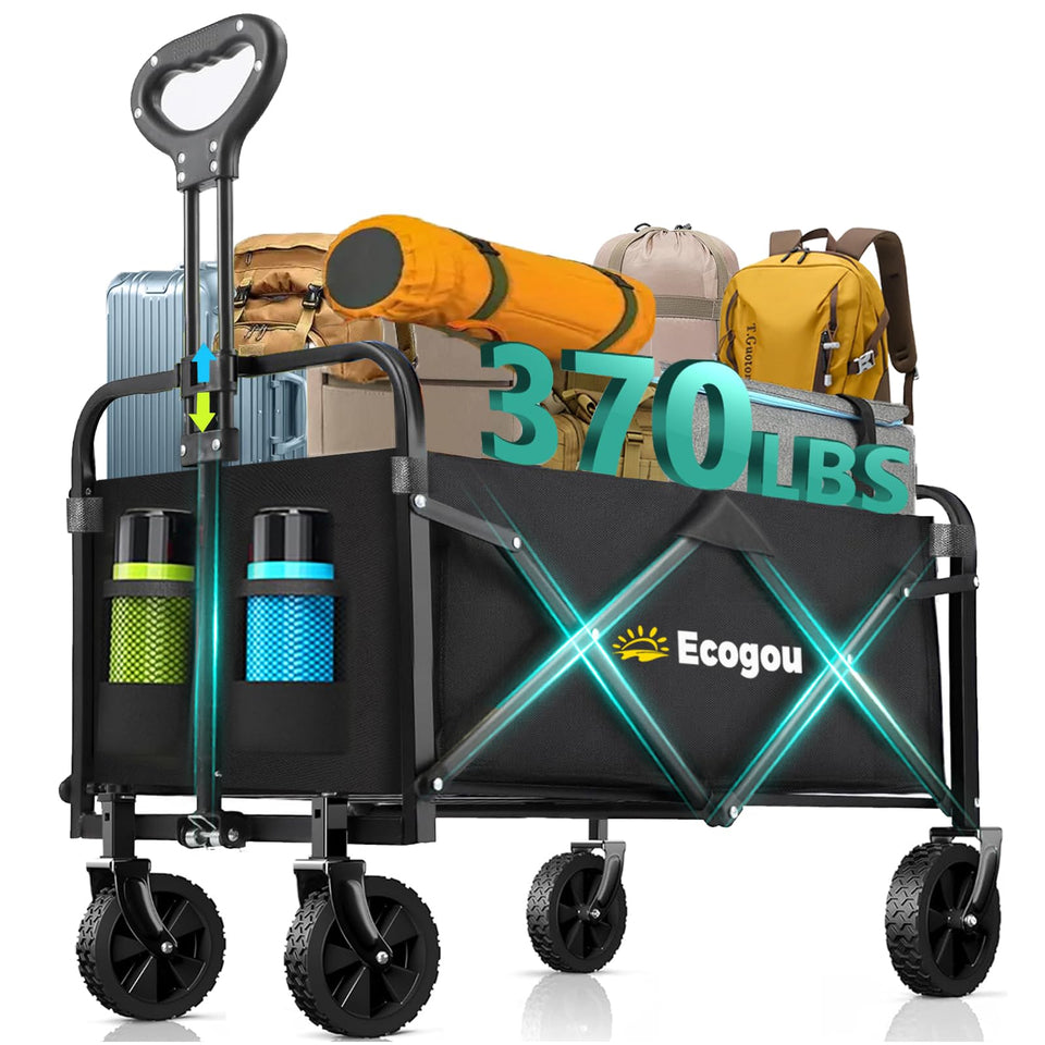Ecogou collapsible wagon with wheels for easy transport on any terrain.