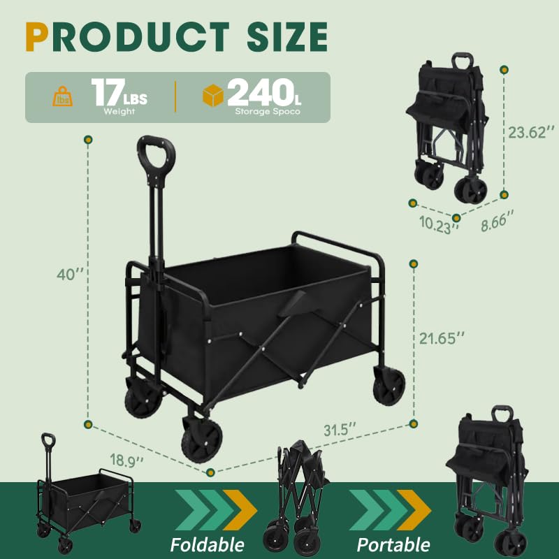 Ecogou foldable wagon showing compact storage in a car trunk.
