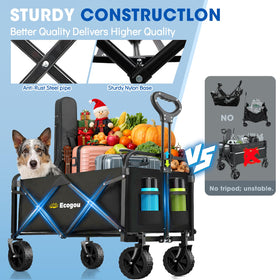 Ecogou Wagon all-terrain wheels tackle sand, grass, and uneven surfaces.