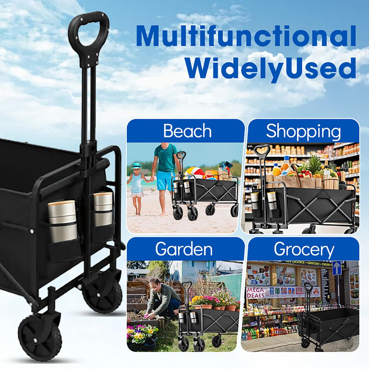 Ecogou Wagon foldable trunk storage fits in car for easy transport.