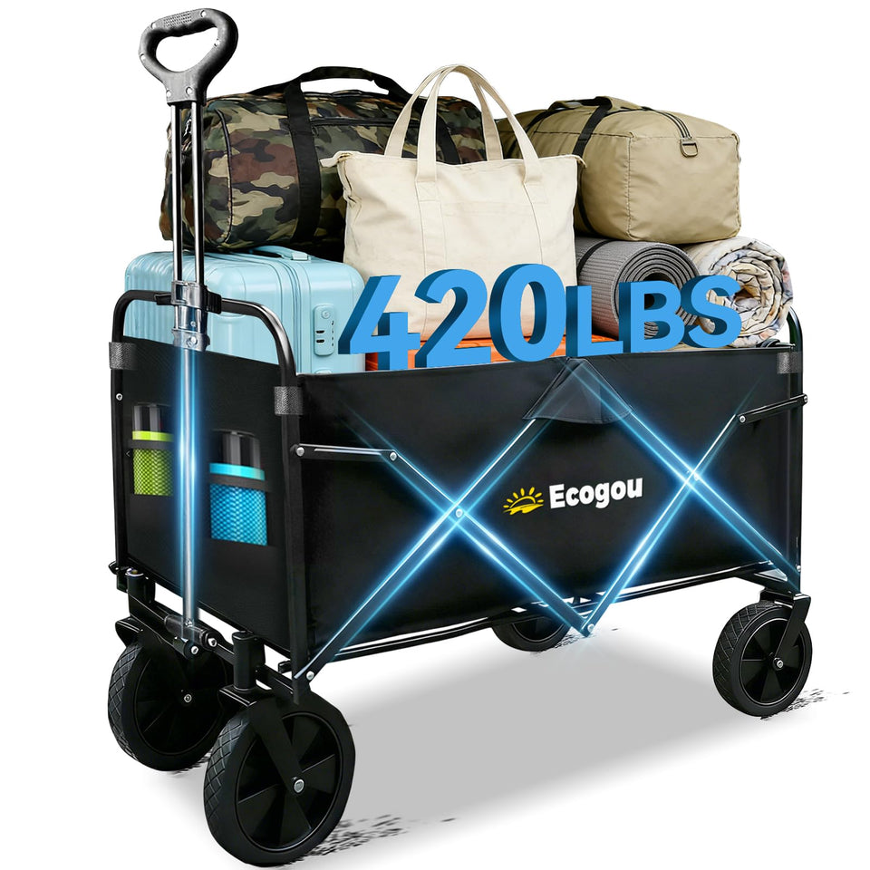 Ecogou Wagon folded compact for easy trunk storage and transport.