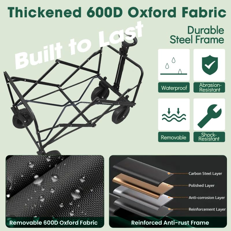 Ecogou waterproof 600D Oxford fabric protects gear outdoors.