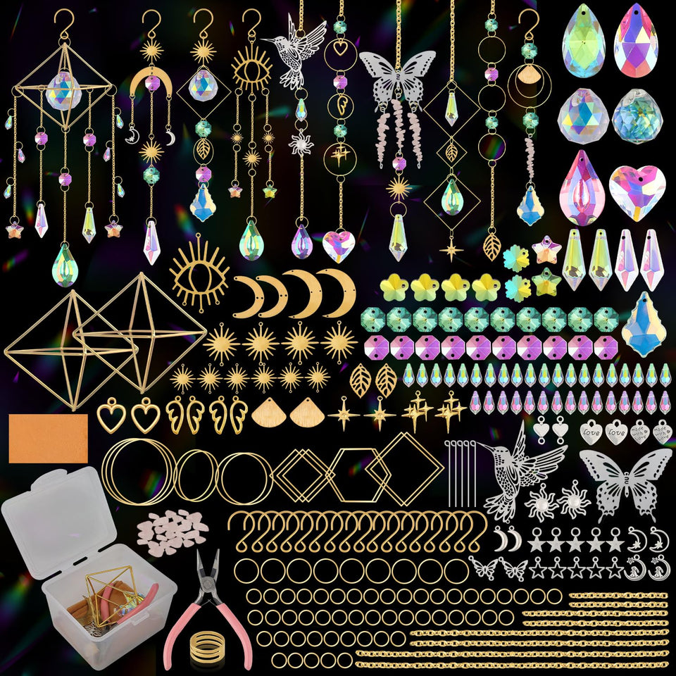Ecoofor suncatcher kit beads show bright light refracting into colorful decor