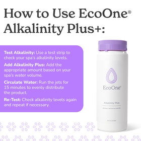 EcoOne Alkalinity Plus spa water pour demonstrates easy TA adjustment at home