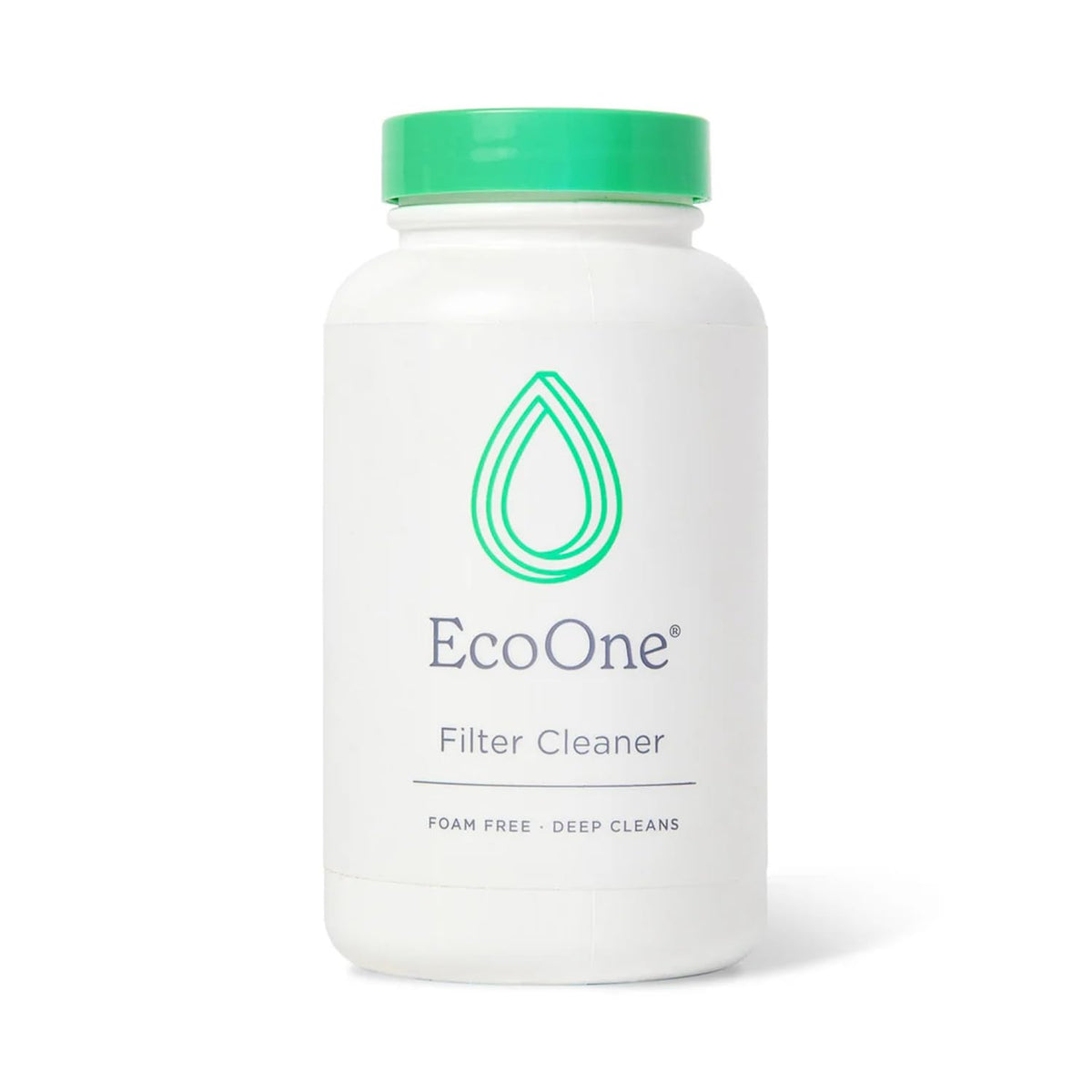EcoOne Filter Cleaner bottle pour demonstrates foam-free spa filter cleaning