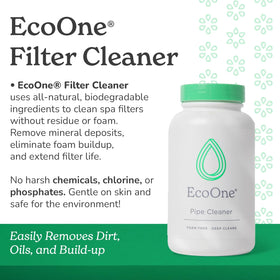 EcoOne Filter Cleaner soak bucket shows deep-clean action without harsh chemicals