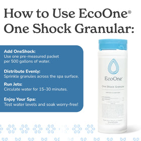 EcoOne hot tub shock in water illustrates effective spa sanitation in use.