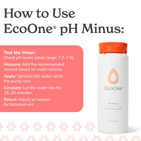 Spa water shows balanced pH after EcoOne pH Minus treatment