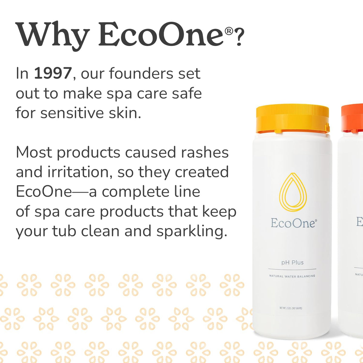 EcoOne pH Plus clear spa water with reduced mineral buildup
