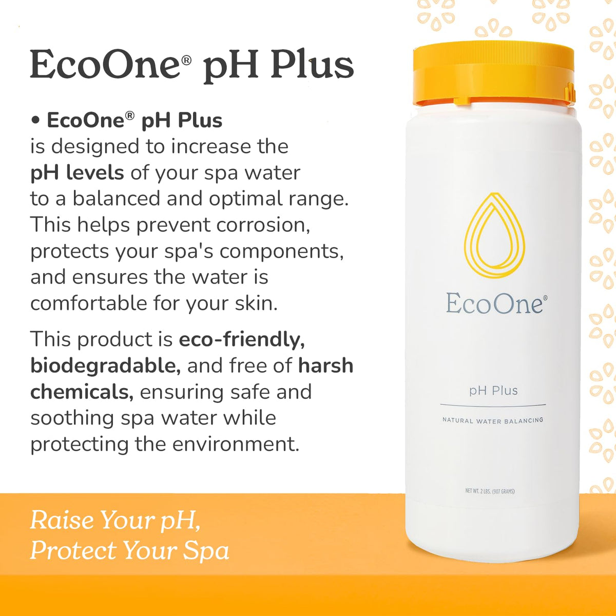 EcoOne pH Plus powder dissolving in water before spa application