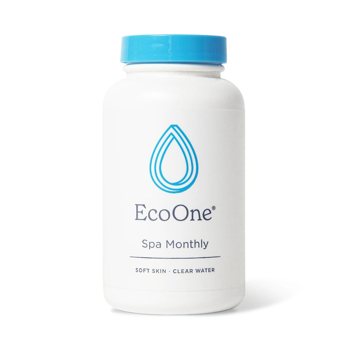 EcoOne Spa Monthly bottle being poured to balance spa water and pH.