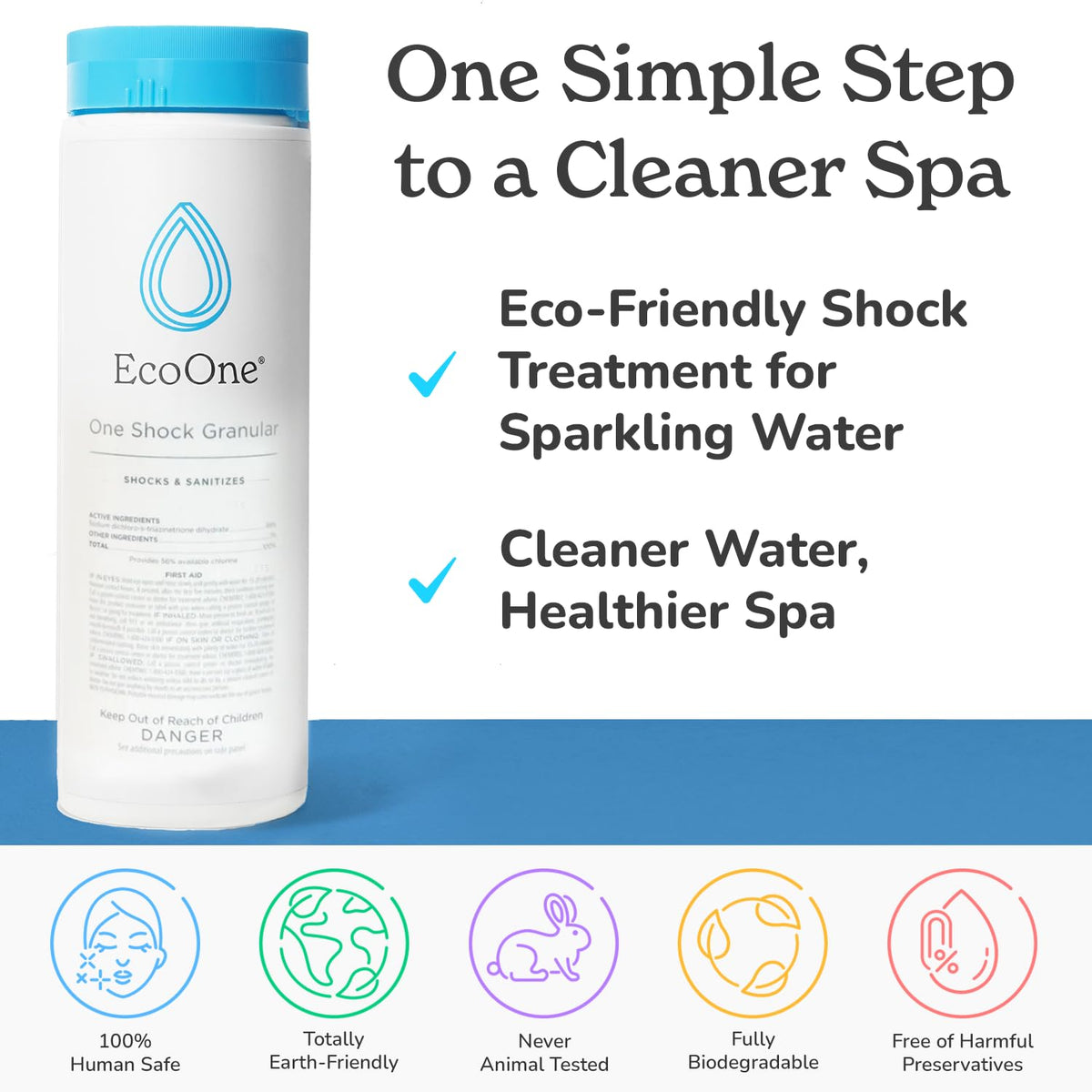 EcoOne spa water clear scene highlights a refreshed, inviting soak.
