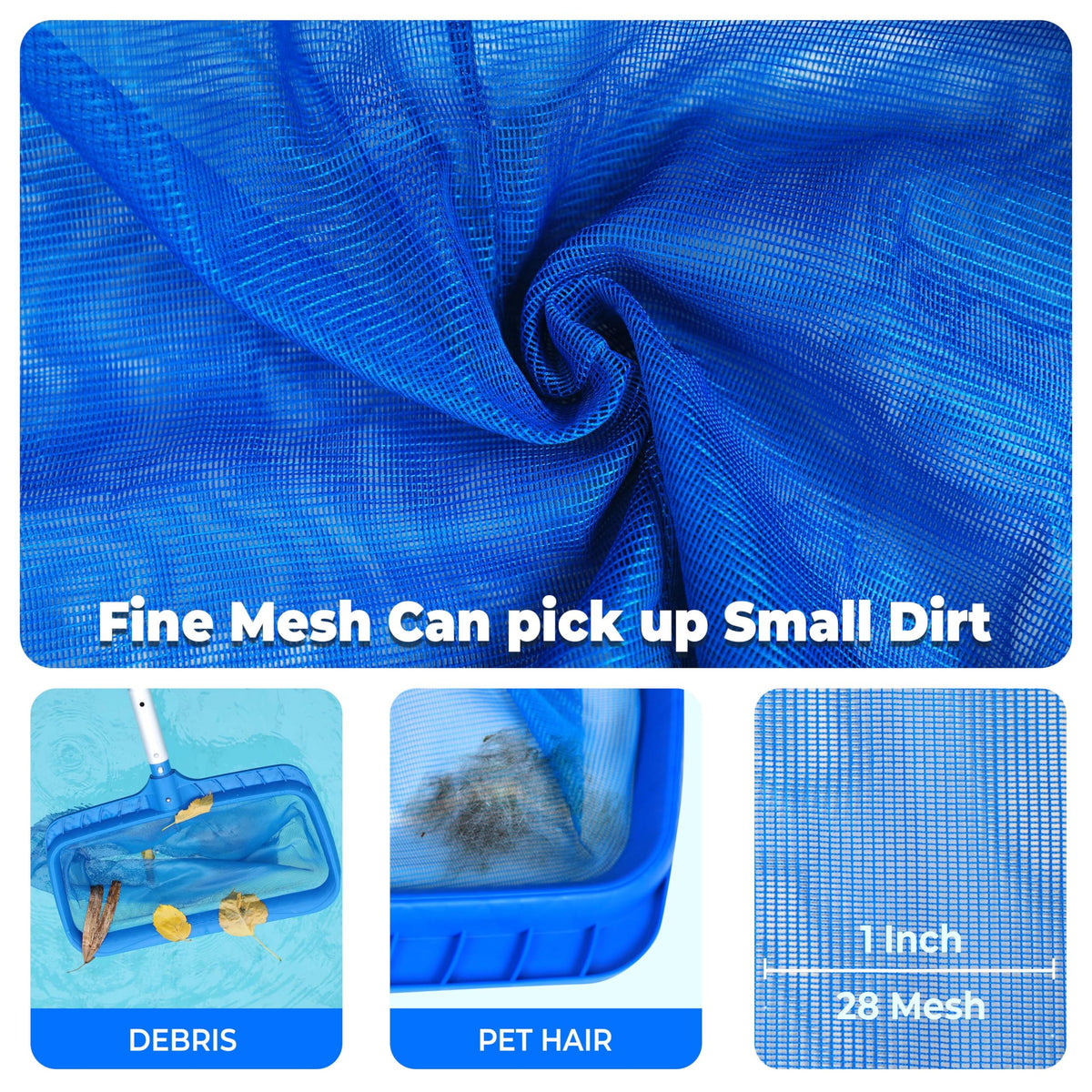EcoNour pool skimmer net fits standard poles for easy setup