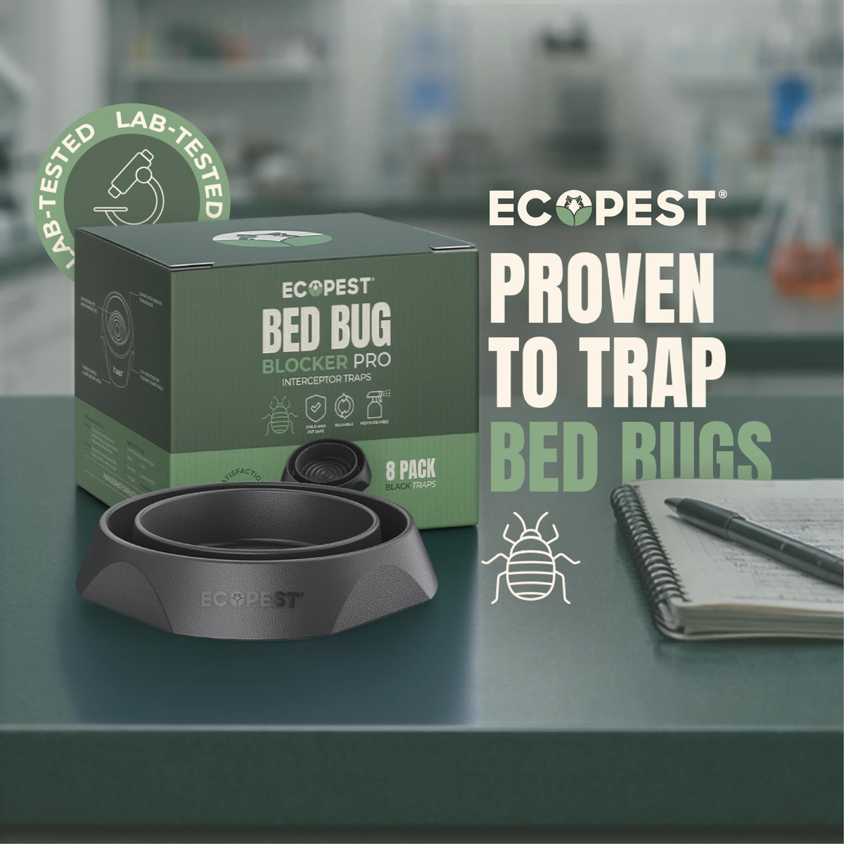 ECOPEST Bed Bug Blocker XL textured exterior close-up deters bed bugs from climbing