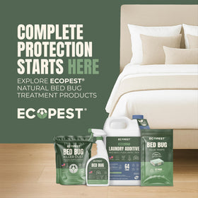 EcoPest Bed Bug Spray label highlighting natural plant-based formula