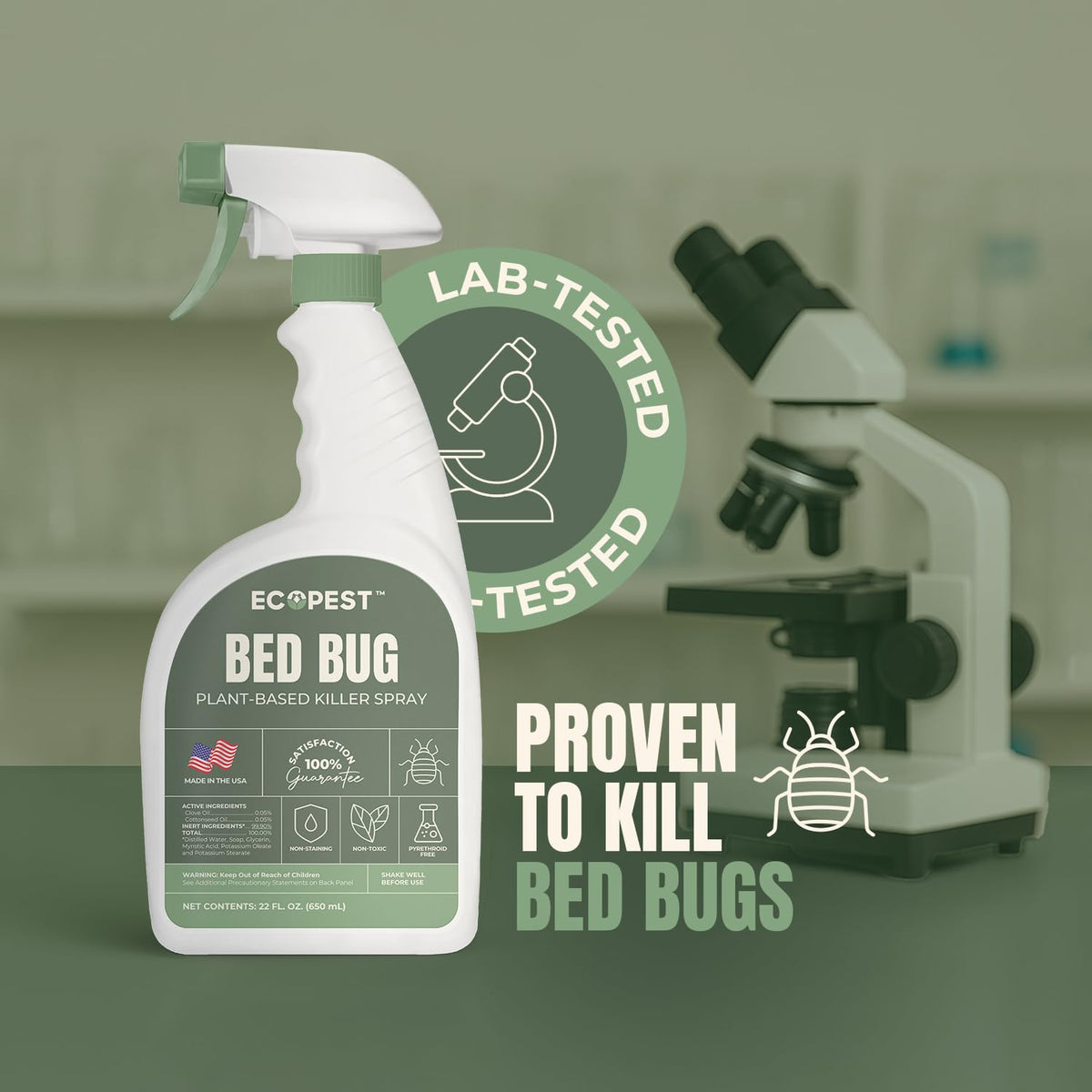 EcoPest Bed Bug Spray applied along mattress seams for hiding spots