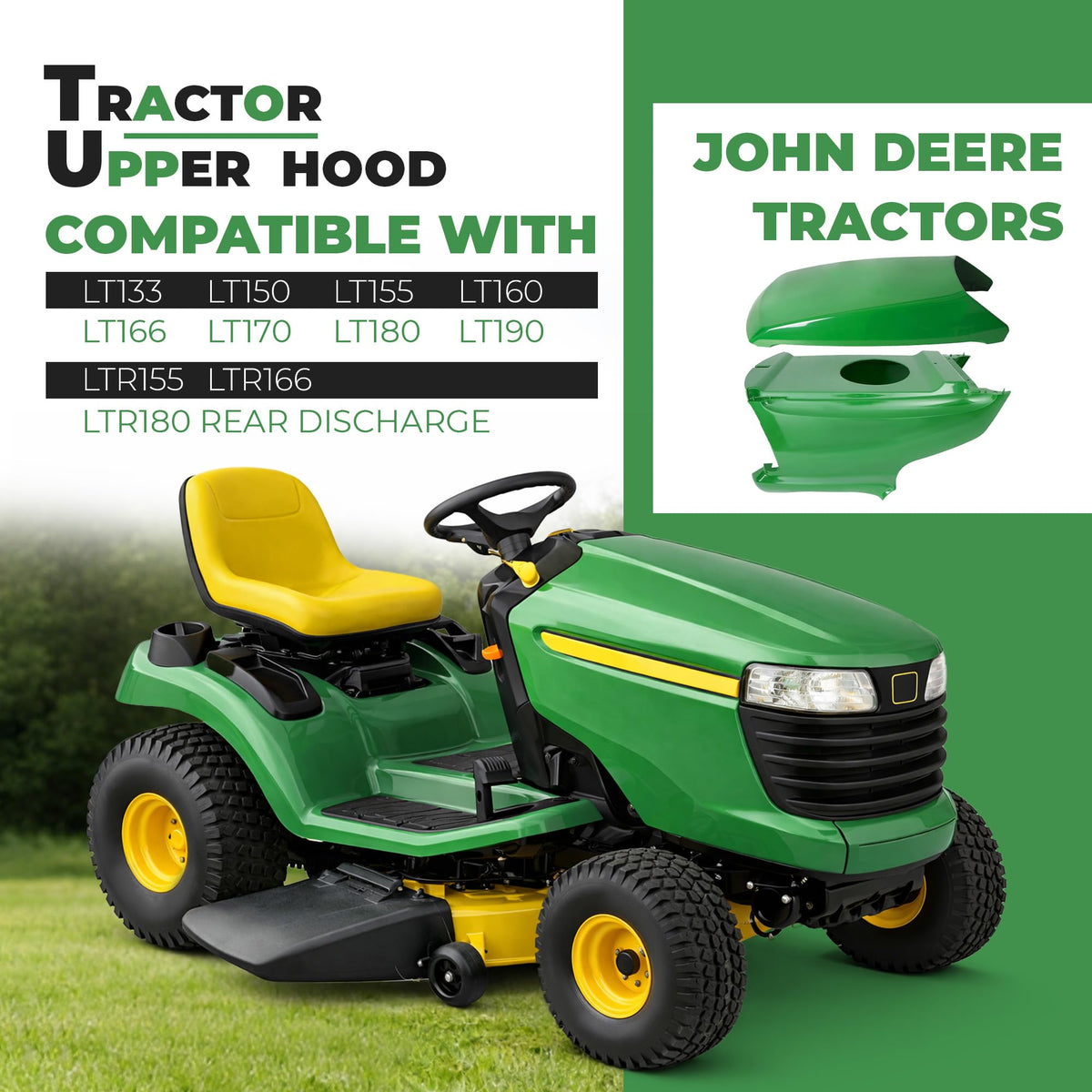 ECOTRIC lower hood for LT133-LT190, reliable coverage during lawn maintenance.